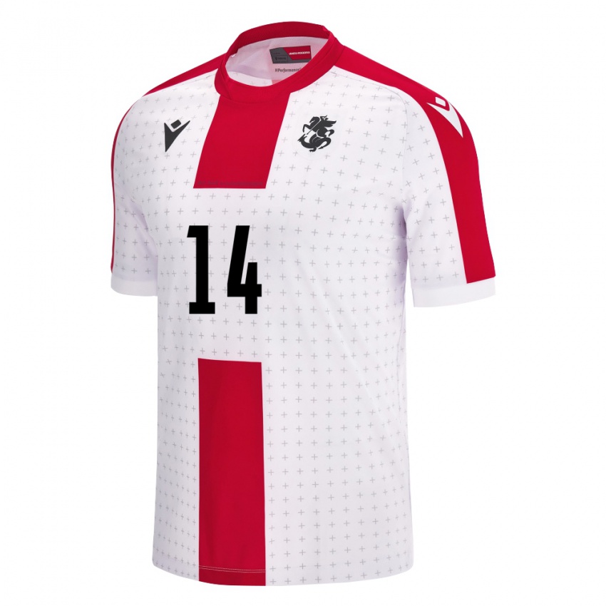 Dames Georgia Alexandre Kutateladze #14 Wit Thuisshirt Thuistenue 24-26 T-Shirt