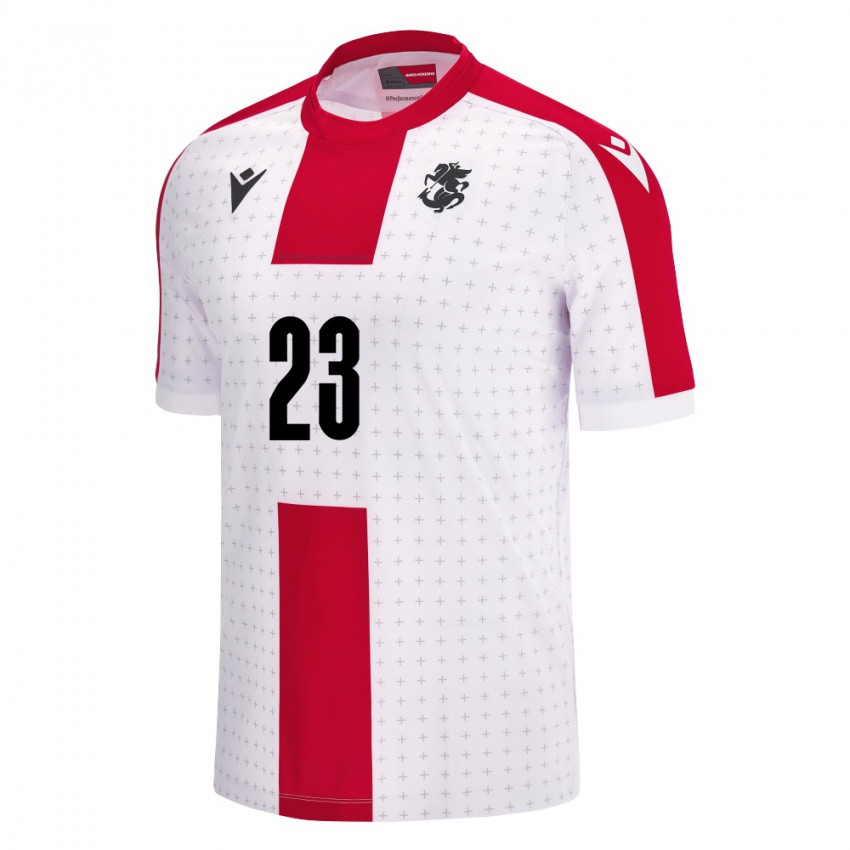 Dames Georgia Nino Gujabidze #23 Wit Thuisshirt Thuistenue 24-26 T-Shirt