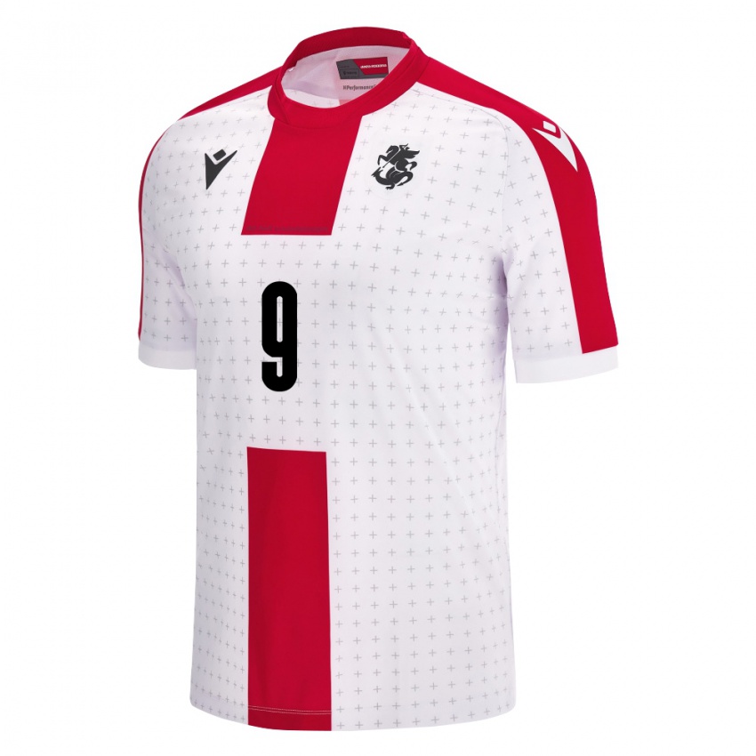 Dames Georgia Maiko Bebia #9 Wit Thuisshirt Thuistenue 24-26 T-Shirt