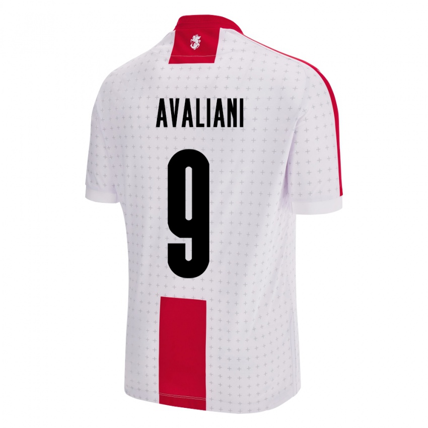 Dames Georgia Aleksandre Avaliani #9 Wit Thuisshirt Thuistenue 24-26 T-Shirt