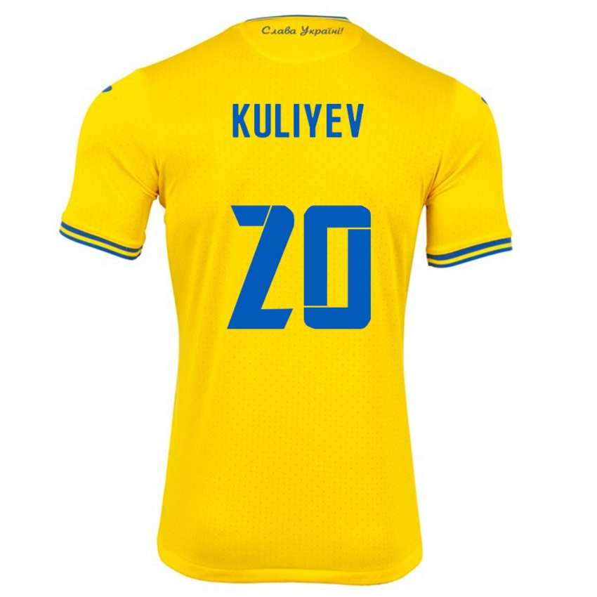 Dames Oekraïne Eldar Kuliyev #20 Geel Thuisshirt Thuistenue 24-26 T-Shirt