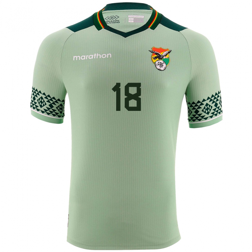 Dames Bolivia Fabricio Quaglio #18 Licht Groen Thuisshirt Thuistenue 24-26 T-Shirt