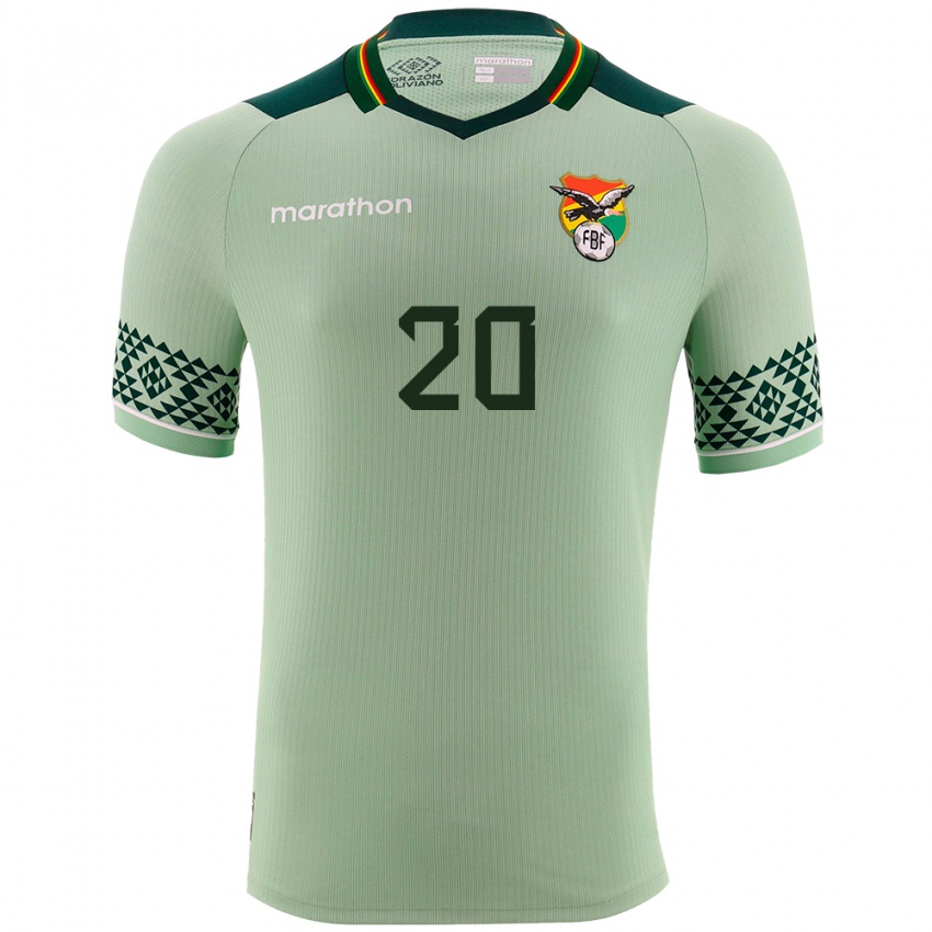 Dames Bolivia Leonardo Justiniano #20 Licht Groen Thuisshirt Thuistenue 24-26 T-Shirt