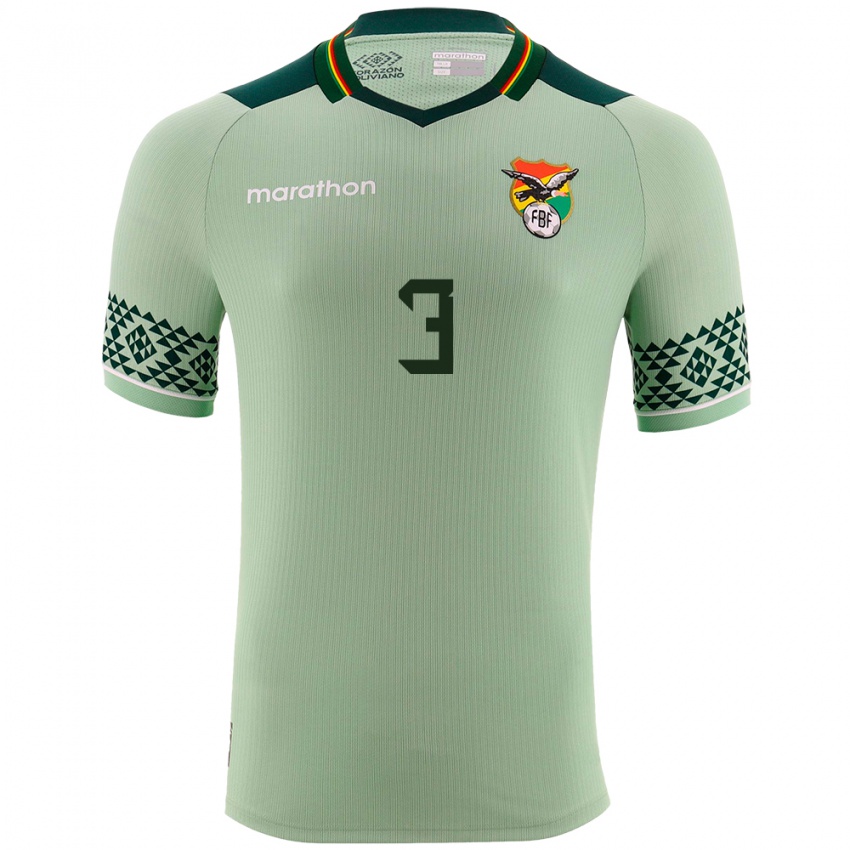 Dames Bolivia Diego Medina #3 Licht Groen Thuisshirt Thuistenue 24-26 T-Shirt