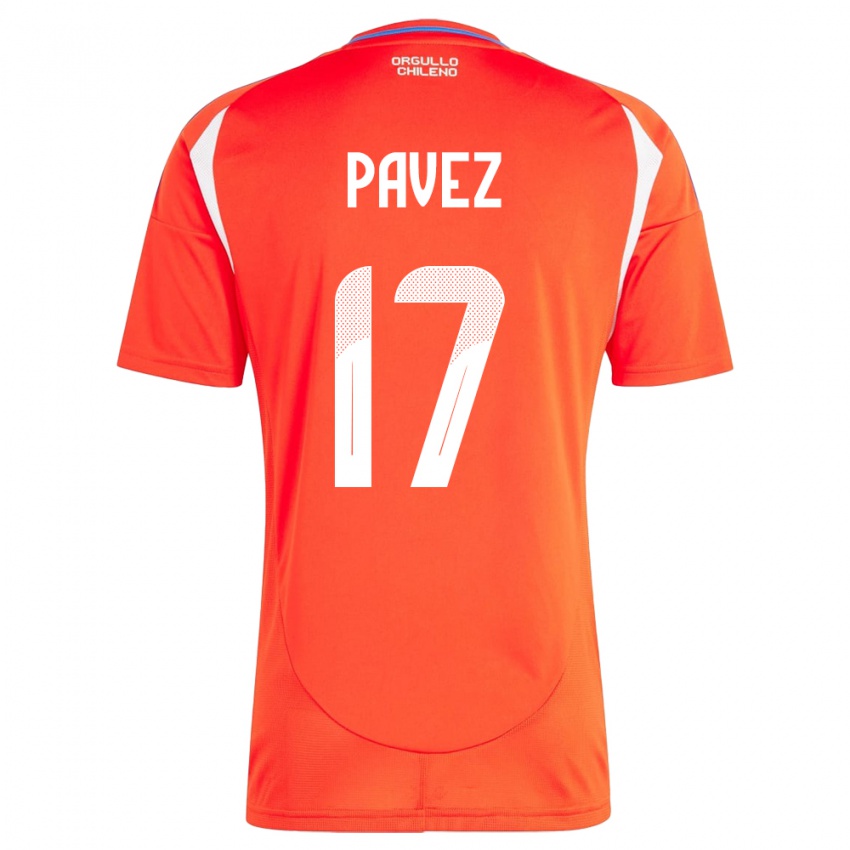 Dames Chili Esteban Pavez #17 Rood Thuisshirt Thuistenue 24-26 T-Shirt