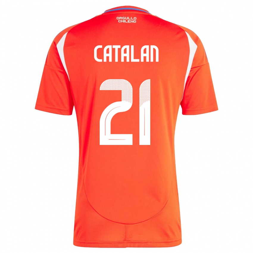 Dames Chili Matías Catalán #21 Rood Thuisshirt Thuistenue 24-26 T-Shirt