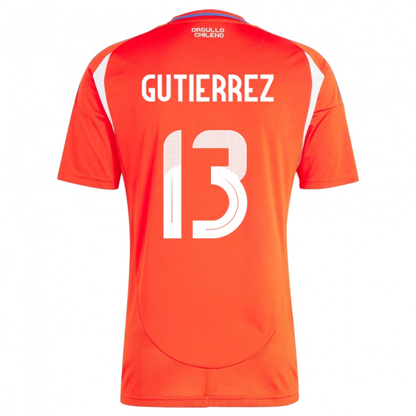 Dames Chili Daniel Gutiérrez #13 Rood Thuisshirt Thuistenue 24-26 T-Shirt