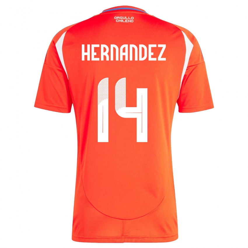 Dames Chili Leandro Hernández #14 Rood Thuisshirt Thuistenue 24-26 T-Shirt