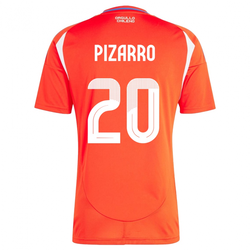 Dames Chili Damián Pizarro #20 Rood Thuisshirt Thuistenue 24-26 T-Shirt