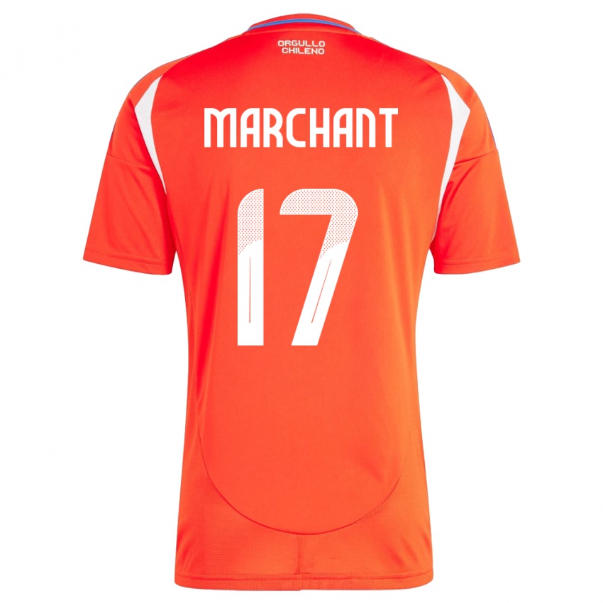 Dames Chili Francisco Marchant #17 Rood Thuisshirt Thuistenue 24-26 T-Shirt