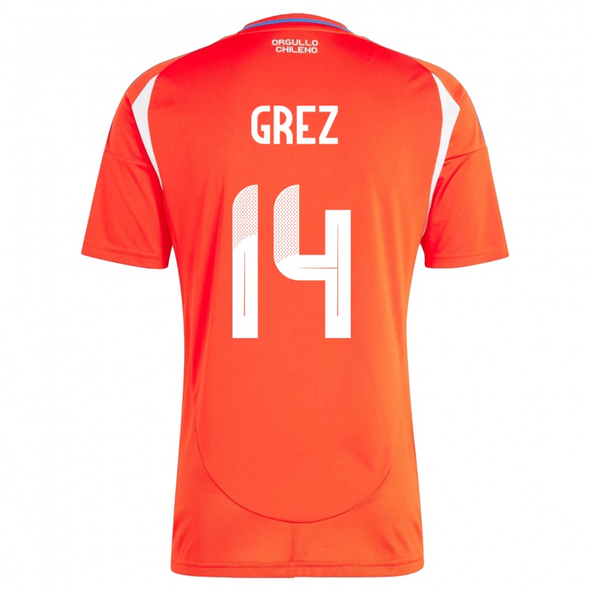 Dames Chili Javiera Grez #14 Rood Thuisshirt Thuistenue 24-26 T-Shirt