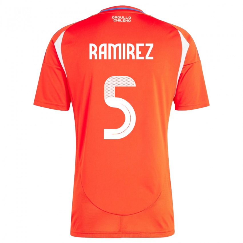 Dames Chili Fernanda Ramírez #5 Rood Thuisshirt Thuistenue 24-26 T-Shirt