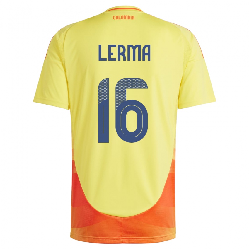 Dames Colombia Jefferson Lerma #16 Geel Thuisshirt Thuistenue 24-26 T-Shirt