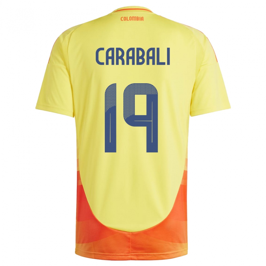 Dames Colombia Jorelyn Carabalí #19 Geel Thuisshirt Thuistenue 24-26 T-Shirt
