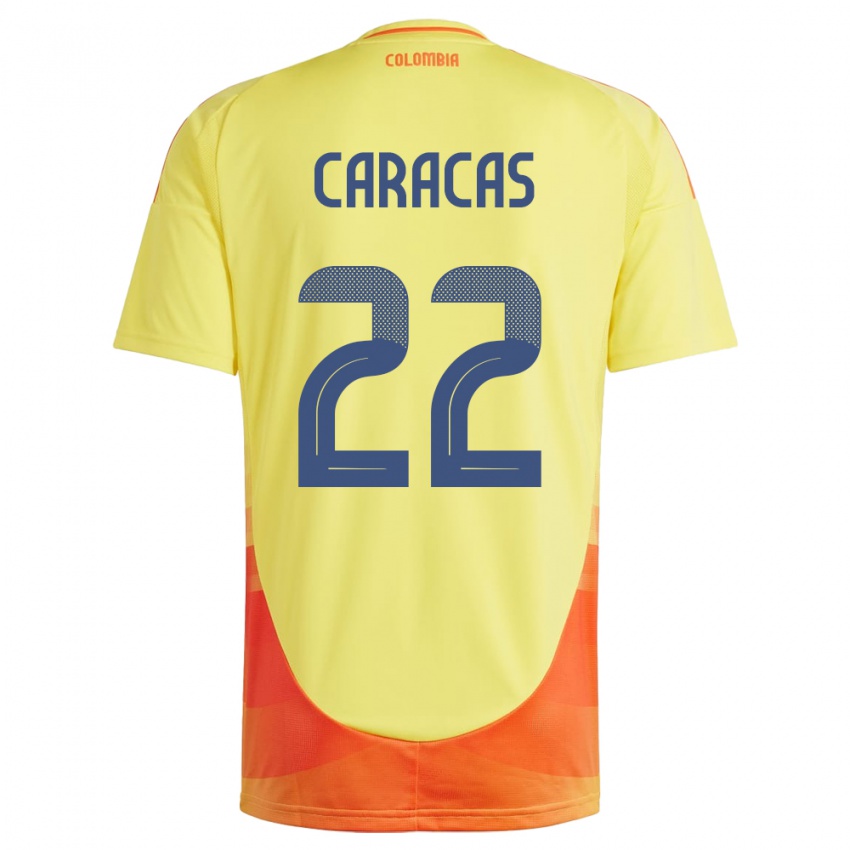 Dames Colombia Daniela Caracas #22 Geel Thuisshirt Thuistenue 24-26 T-Shirt