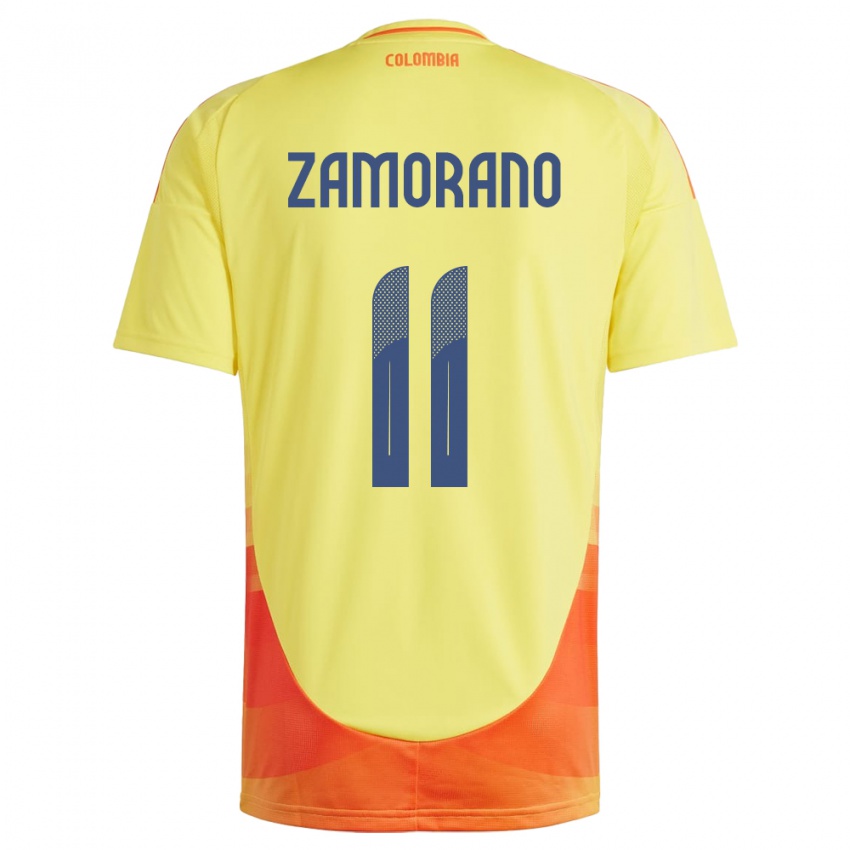 Dames Colombia Mariana Zamorano #11 Geel Thuisshirt Thuistenue 24-26 T-Shirt