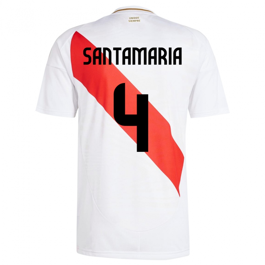 Dames Peru Anderson Santamaría #4 Wit Thuisshirt Thuistenue 24-26 T-Shirt