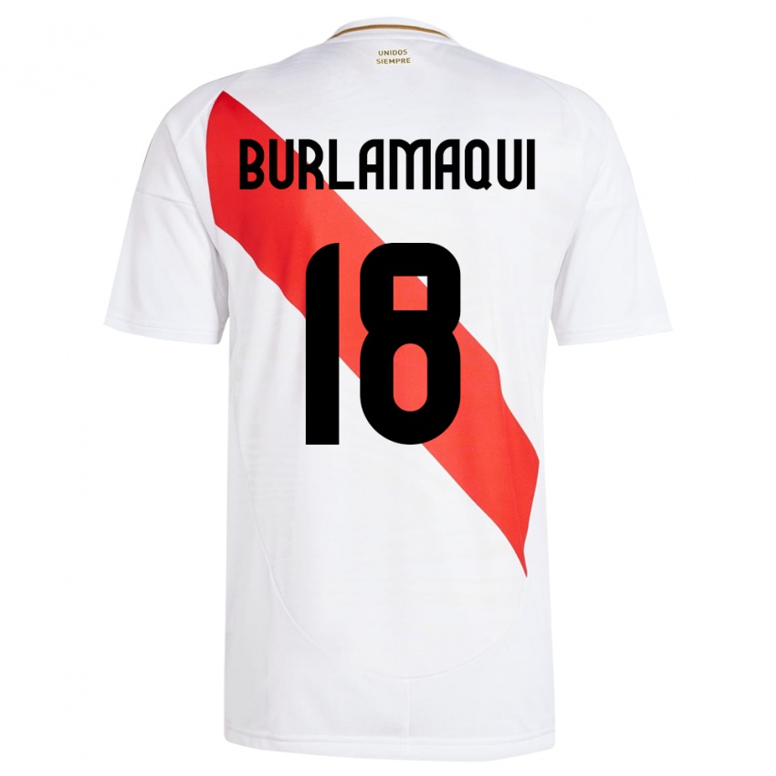 Dames Peru Alessandro Burlamaqui #18 Wit Thuisshirt Thuistenue 24-26 T-Shirt