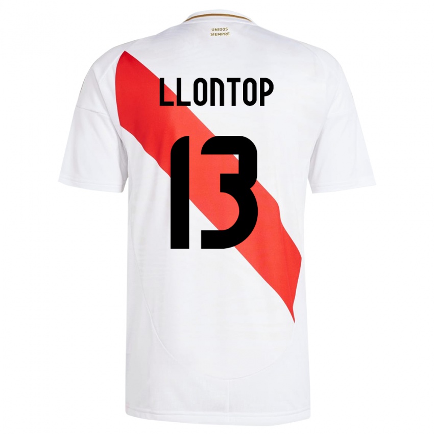 Dames Peru Mathías Llontop #13 Wit Thuisshirt Thuistenue 24-26 T-Shirt