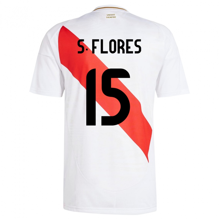 Dames Peru Scarleth Flores #15 Wit Thuisshirt Thuistenue 24-26 T-Shirt