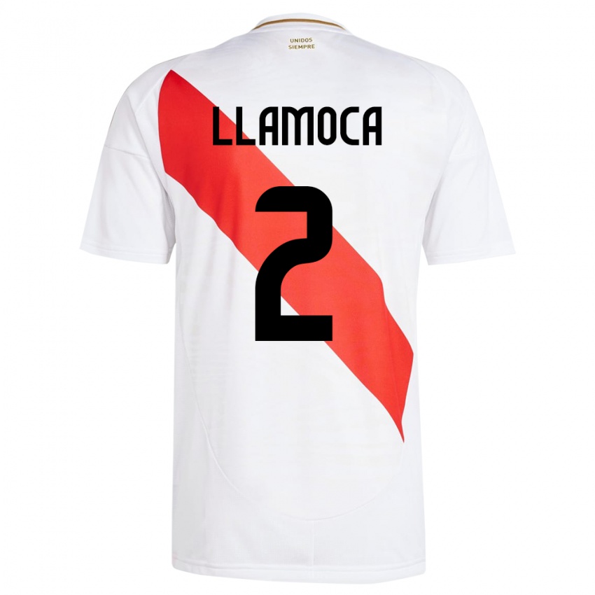 Dames Peru Braelynn Llamoca #2 Wit Thuisshirt Thuistenue 24-26 T-Shirt