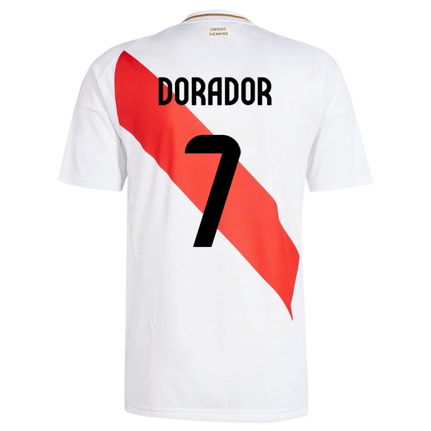 Dames Peru Sandy Dorador #7 Wit Thuisshirt Thuistenue 24-26 T-Shirt
