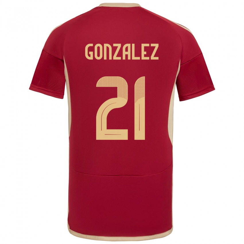 Dames Venezuela Alexander González #21 Bourgondië Thuisshirt Thuistenue 24-26 T-Shirt