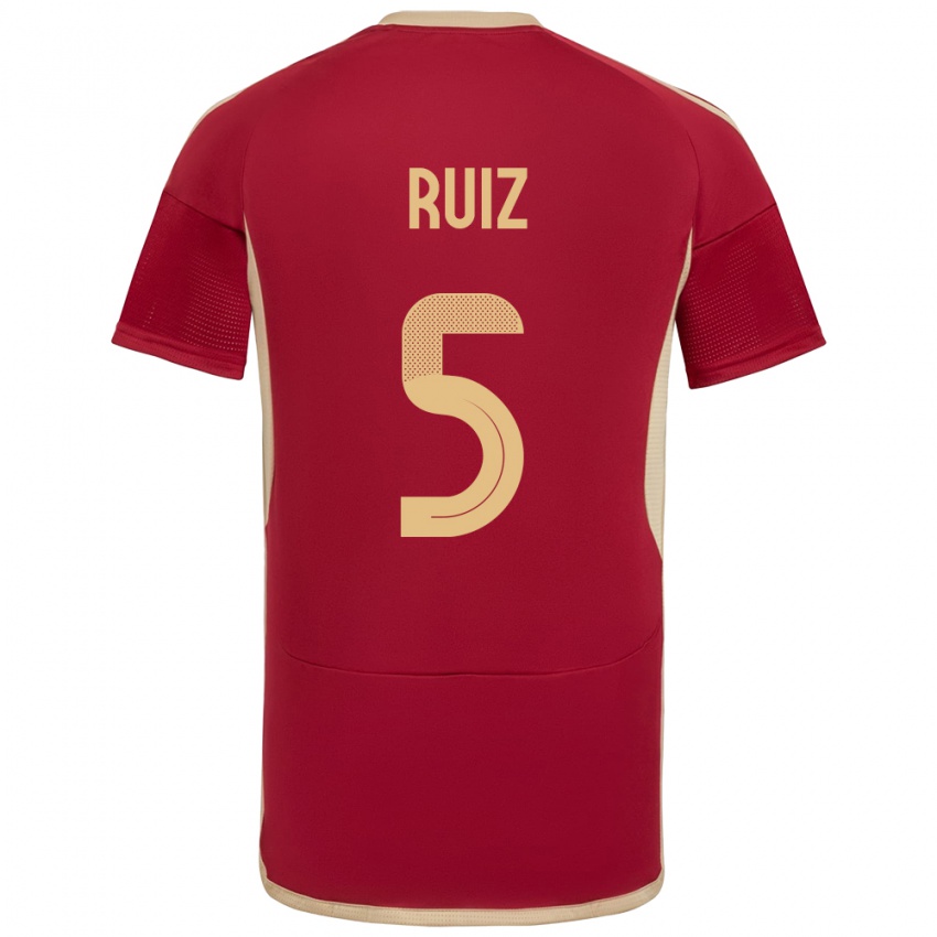 Dames Venezuela Emerson Ruíz #5 Bourgondië Thuisshirt Thuistenue 24-26 T-Shirt