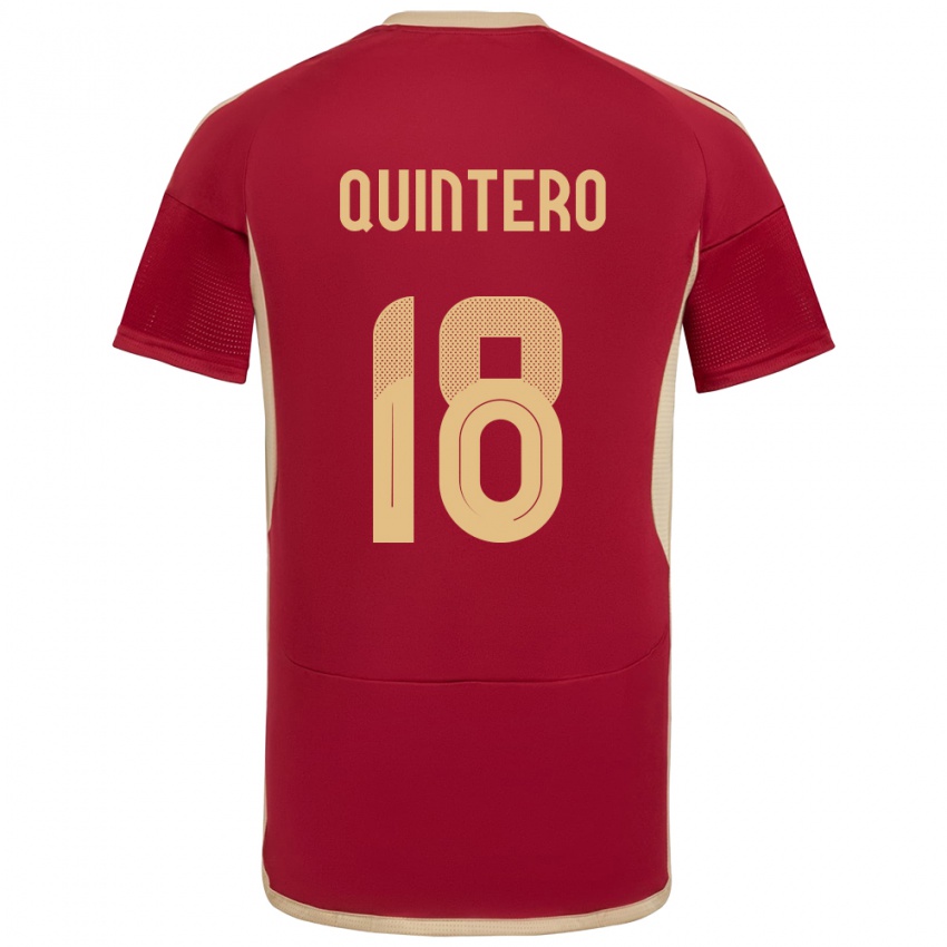 Dames Venezuela Jesús Quintero #18 Bourgondië Thuisshirt Thuistenue 24-26 T-Shirt