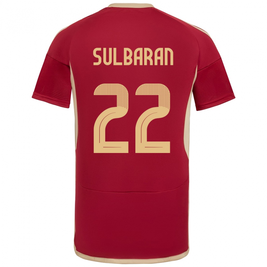 Dames Venezuela Manuel Sulbarán #22 Bourgondië Thuisshirt Thuistenue 24-26 T-Shirt