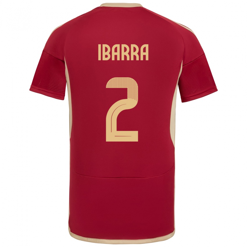 Dames Venezuela Pablo Ibarra #2 Bourgondië Thuisshirt Thuistenue 24-26 T-Shirt