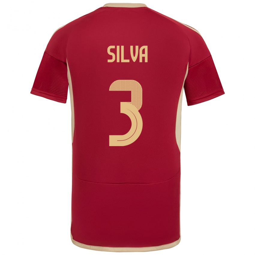 Dames Venezuela Santiago Silva #3 Bourgondië Thuisshirt Thuistenue 24-26 T-Shirt