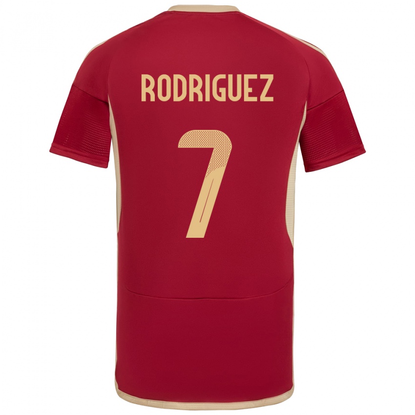 Dames Venezuela Daniuska Rodriguez #7 Bourgondië Thuisshirt Thuistenue 24-26 T-Shirt