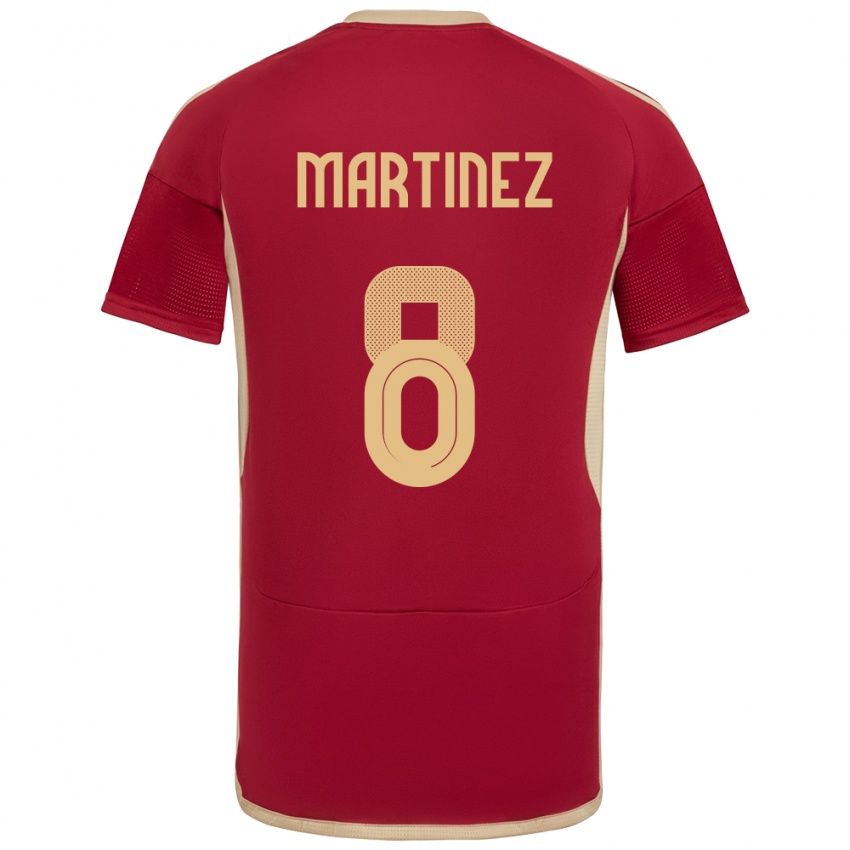 Dames Venezuela Bárbara Martínez #8 Bourgondië Thuisshirt Thuistenue 24-26 T-Shirt