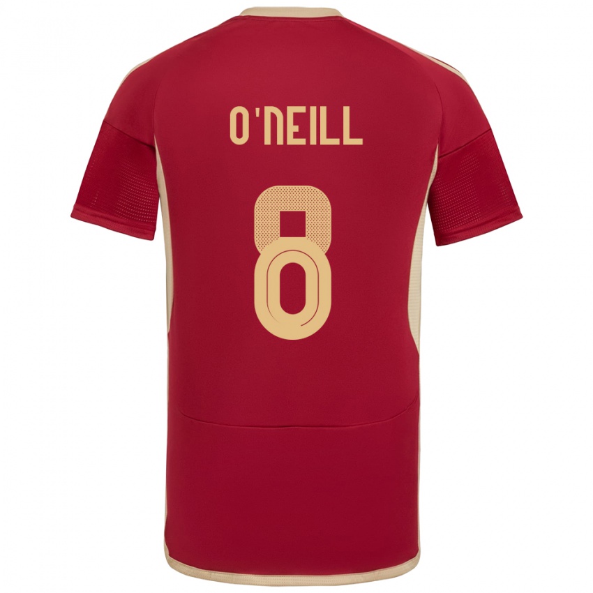 Dames Venezuela Sonia O'neill #8 Bourgondië Thuisshirt Thuistenue 24-26 T-Shirt