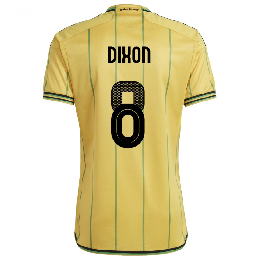 Dames Jamaica Kaheim Dixon #8 Geel Thuisshirt Thuistenue 24-26 T-Shirt