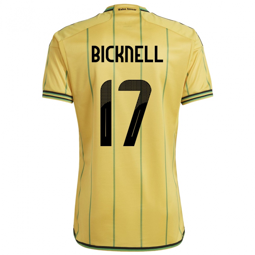 Dames Jamaica Alexander Bicknell #17 Geel Thuisshirt Thuistenue 24-26 T-Shirt