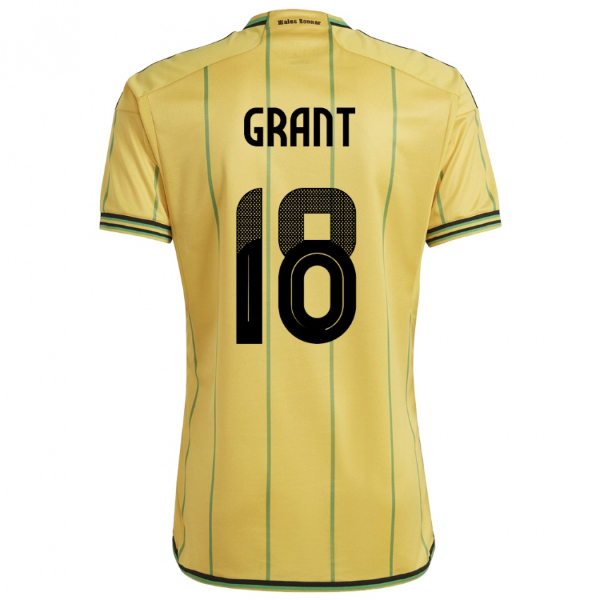 Dames Jamaica George Grant #18 Geel Thuisshirt Thuistenue 24-26 T-Shirt