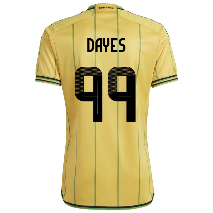 Dames Jamaica Malikae Dayes #99 Geel Thuisshirt Thuistenue 24-26 T-Shirt