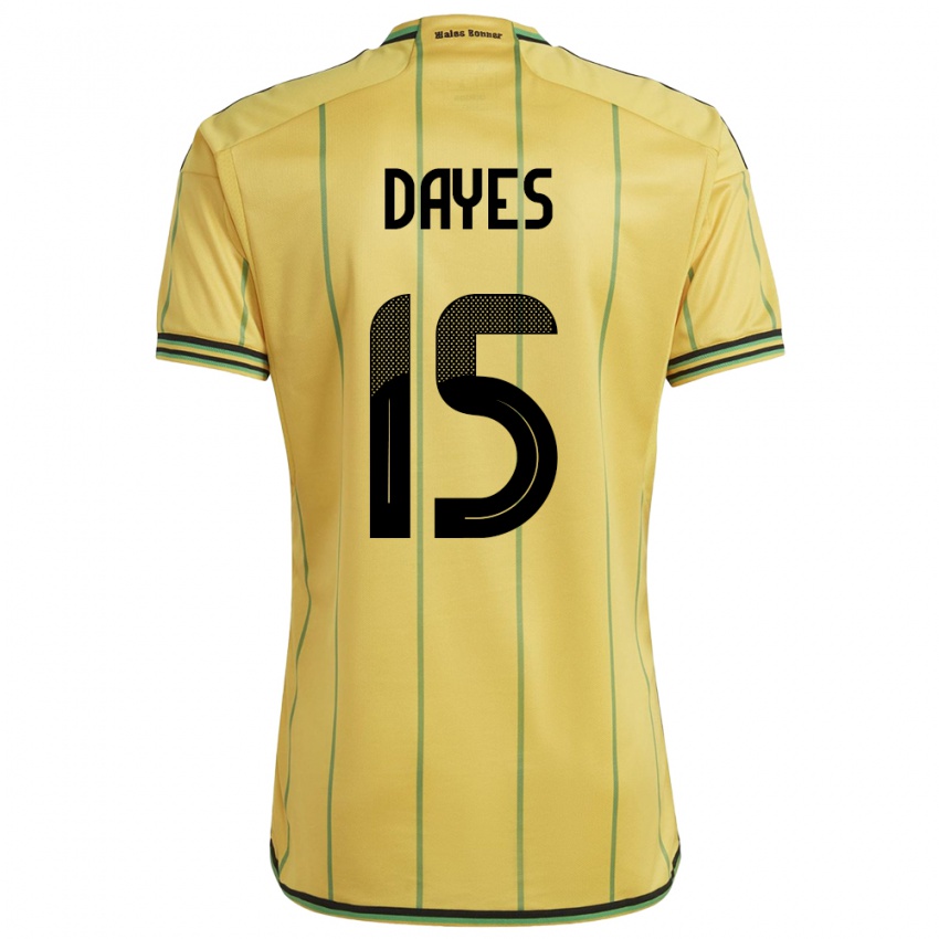 Dames Jamaica Mikayla Dayes #15 Geel Thuisshirt Thuistenue 24-26 T-Shirt