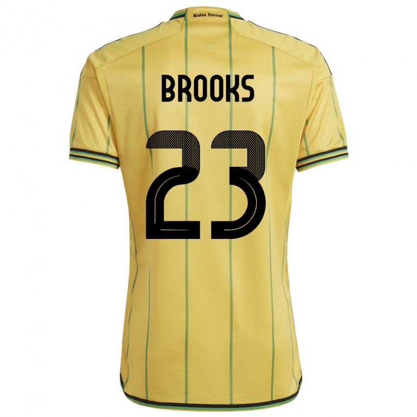 Dames Jamaica Liya Brooks #23 Geel Thuisshirt Thuistenue 24-26 T-Shirt