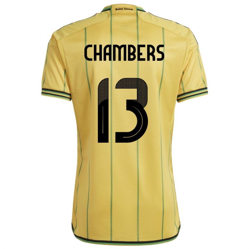 Dames Jamaica Chris-Ann Chambers #13 Geel Thuisshirt Thuistenue 24-26 T-Shirt