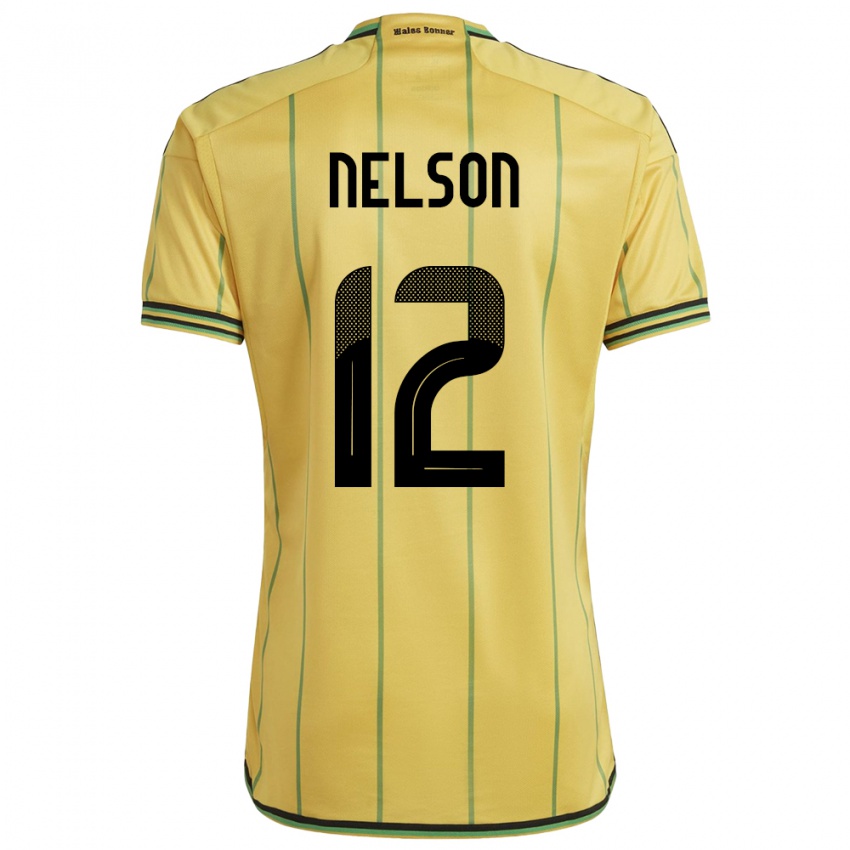 Dames Jamaica Tyiesha Nelson #12 Geel Thuisshirt Thuistenue 24-26 T-Shirt