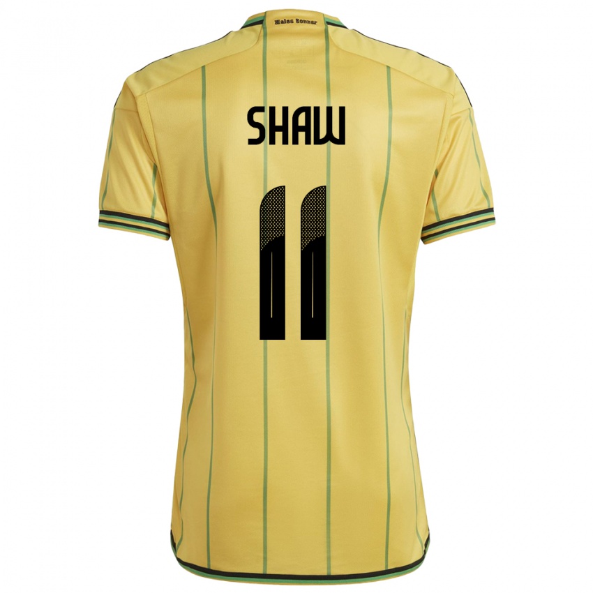 Dames Jamaica Khadija Shaw #11 Geel Thuisshirt Thuistenue 24-26 T-Shirt