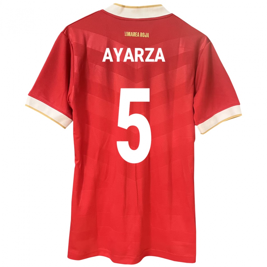 Dames Panama Abdiel Ayarza #5 Rood Thuisshirt Thuistenue 24-26 T-Shirt