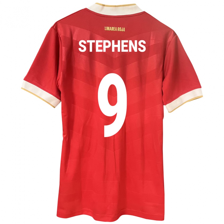 Dames Panama Alfredo Stephens #9 Rood Thuisshirt Thuistenue 24-26 T-Shirt