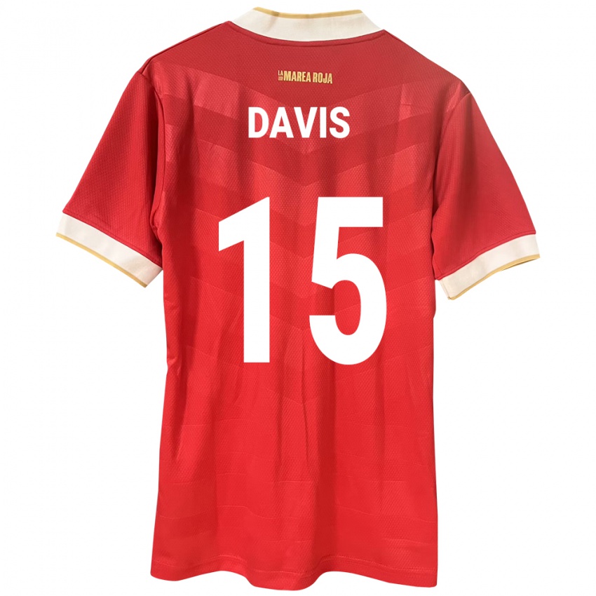 Dames Panama Éric Davis #15 Rood Thuisshirt Thuistenue 24-26 T-Shirt