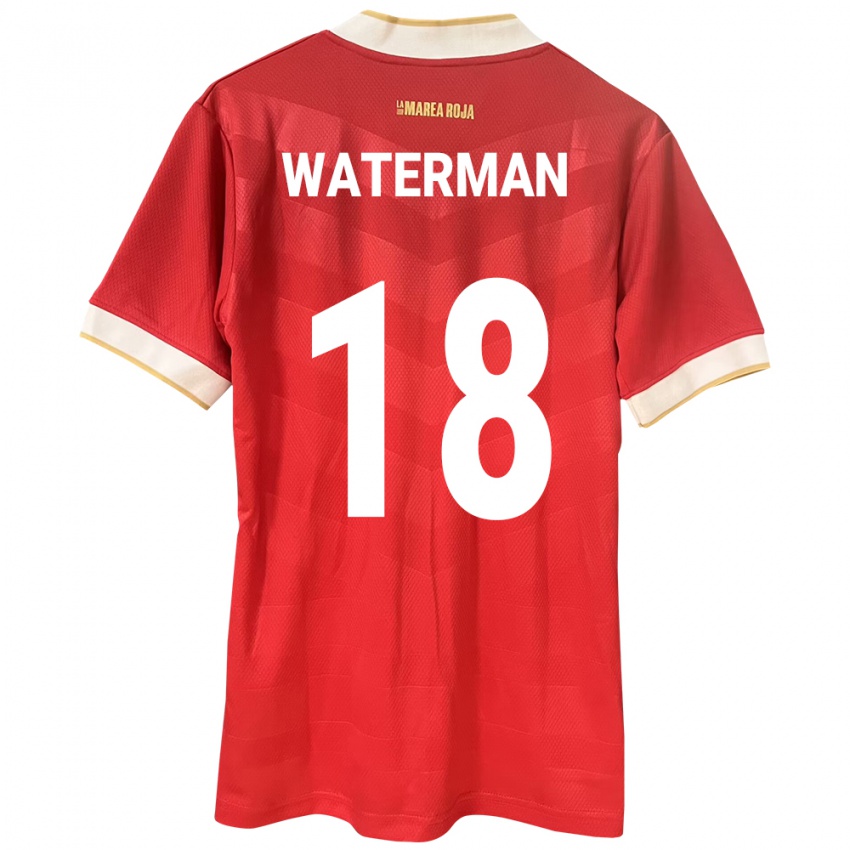 Dames Panama Cecilio Waterman #18 Rood Thuisshirt Thuistenue 24-26 T-Shirt