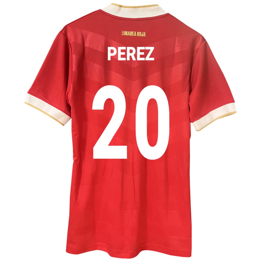 Dames Panama Blas Pérez #20 Rood Thuisshirt Thuistenue 24-26 T-Shirt