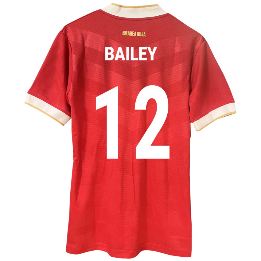 Dames Panama Yenith Bailey #12 Rood Thuisshirt Thuistenue 24-26 T-Shirt